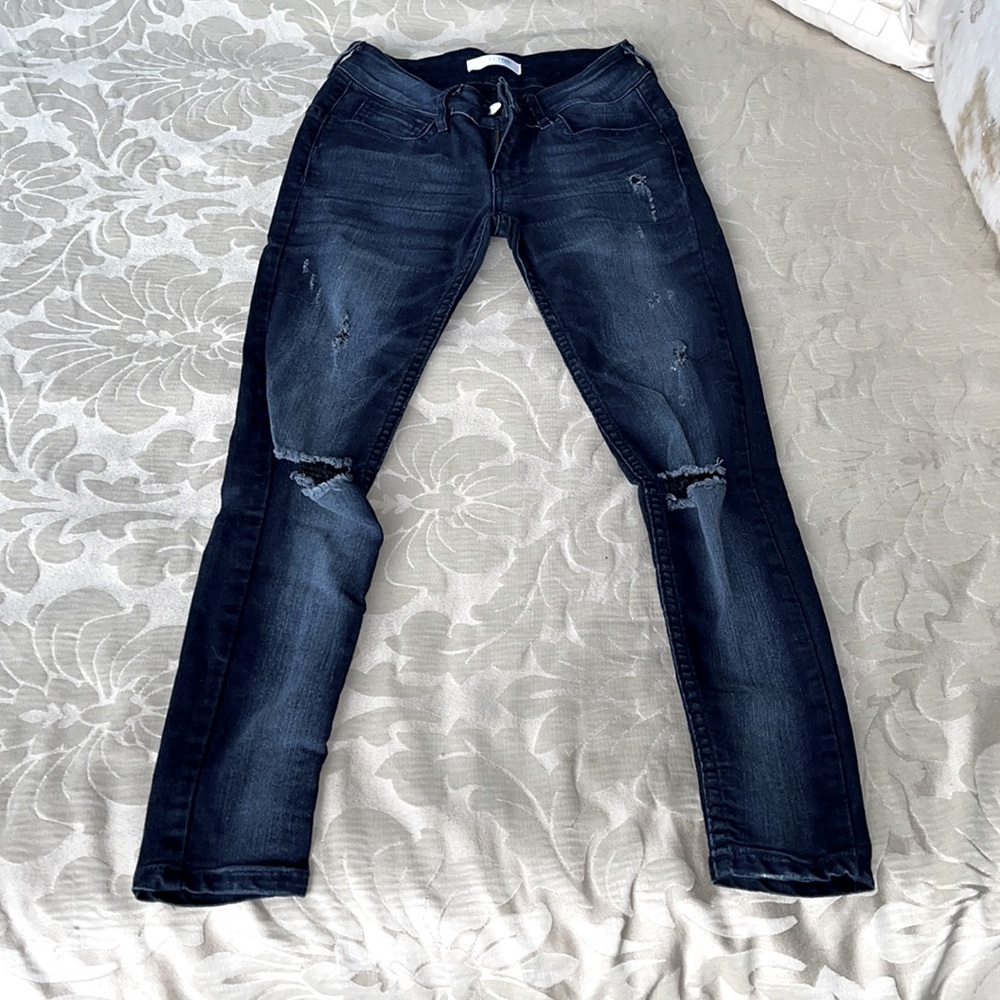 Skylton skinny distressed mid rise Jeans